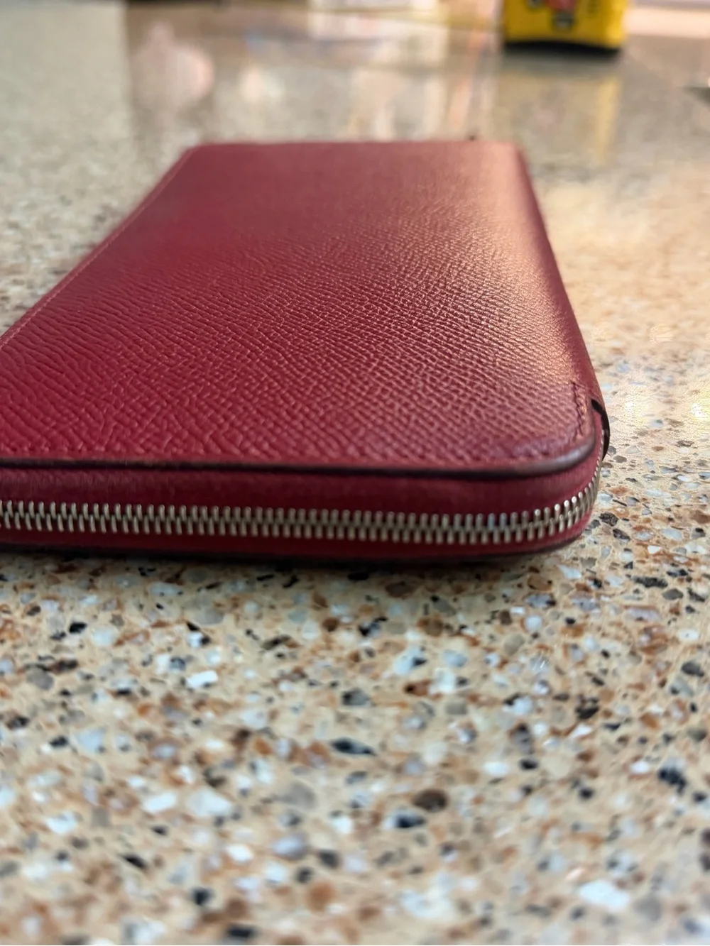 Hermes Vintage 1968 Azap Leather long zip around wallet w/ silk print - Picture 5 of 15